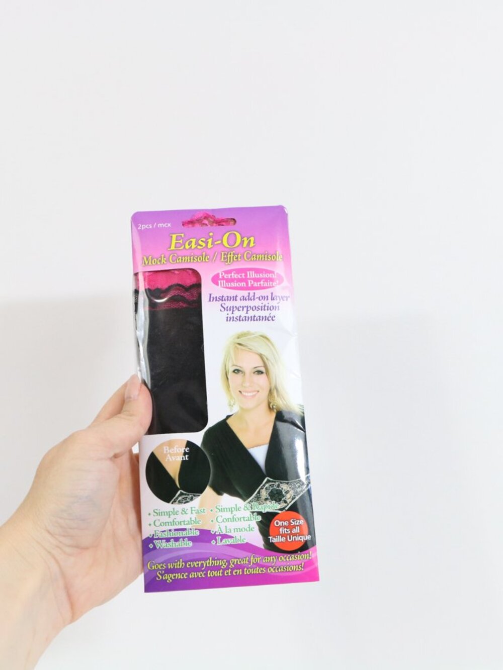 *Easi-On Adjustable Clip-On Mock Camisole (2-Pack) – Instant Cleavage & Neckline